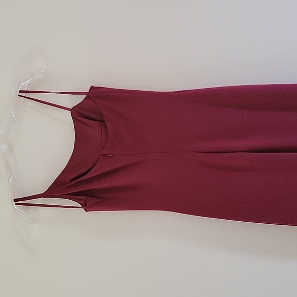 NWOT La Femme One-Shoulder Jersey Gown Dress Burgundy 28176 Size 2 - Picture 6 of 10
